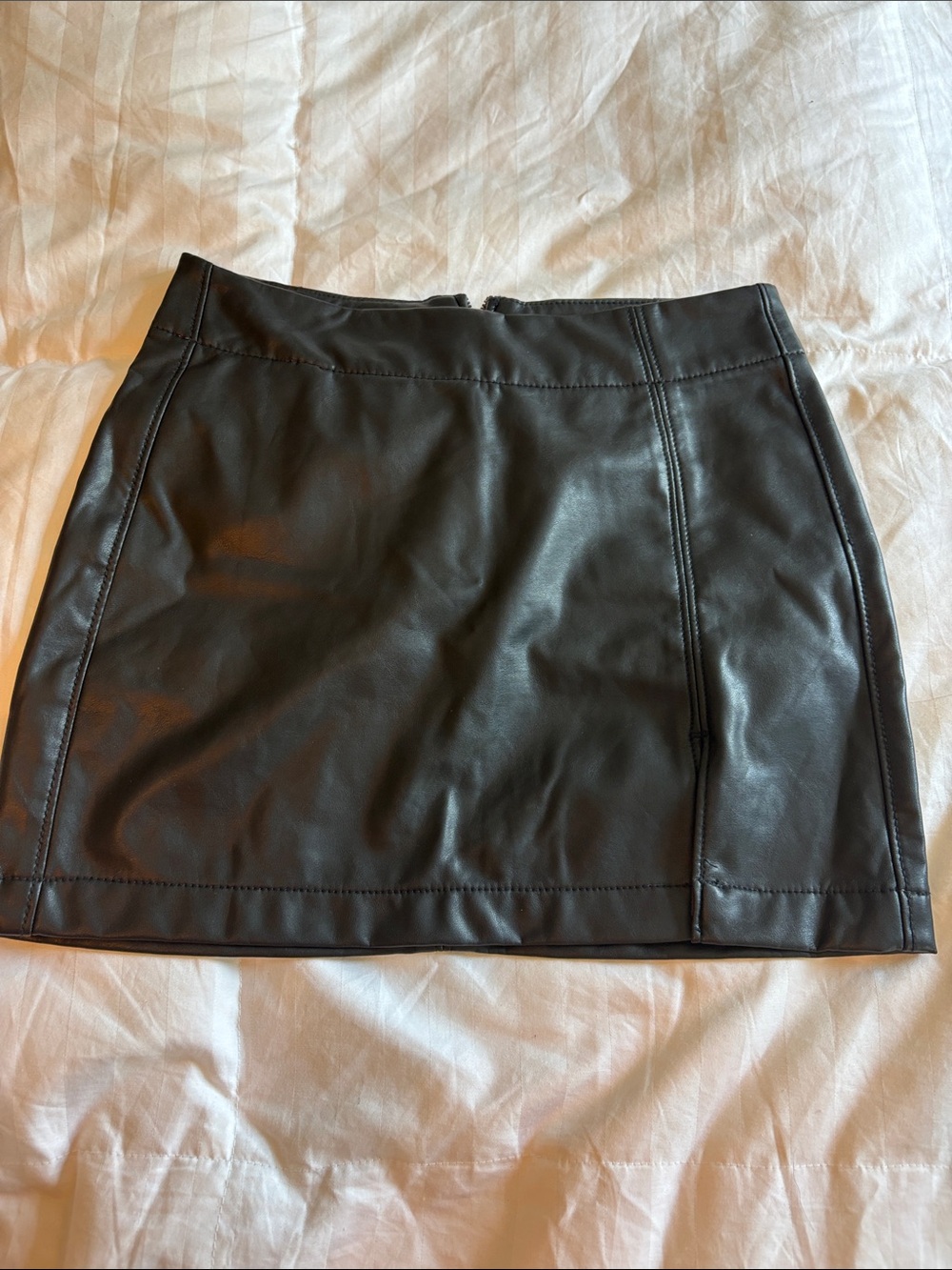 American Eagle Black Faux Leather Mini Skirt